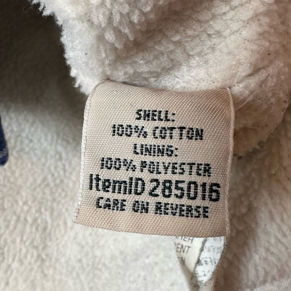L.L. Bean•women’s Sherpa-lined flannel•XSP•blue & white plaid•100% cotton•fleece - Picture 5 of 15